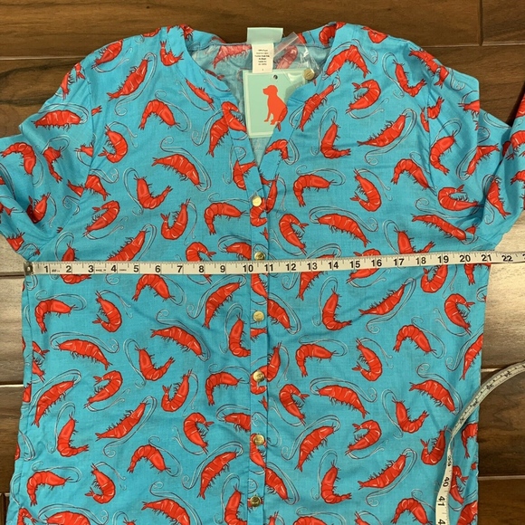 Haley & The Hound Blue Shrimp Print Stella Top - Picture 6 of 8